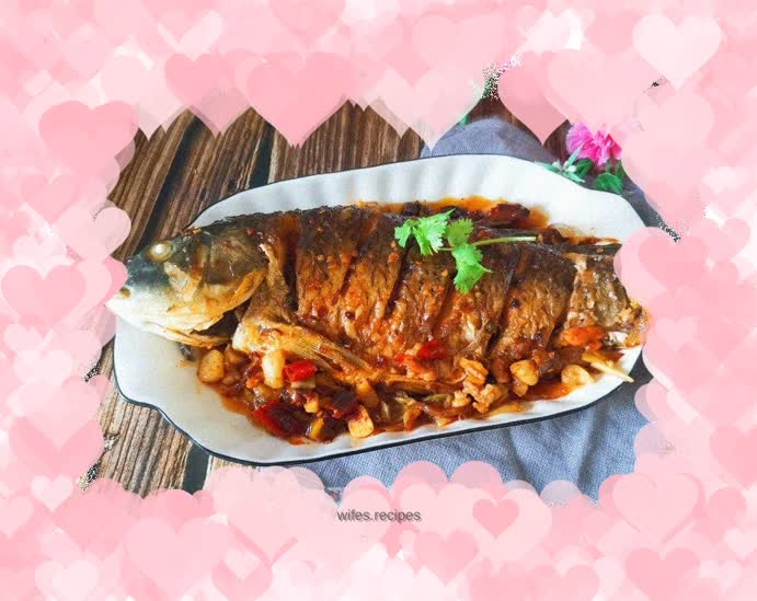 Dry roasted large carp