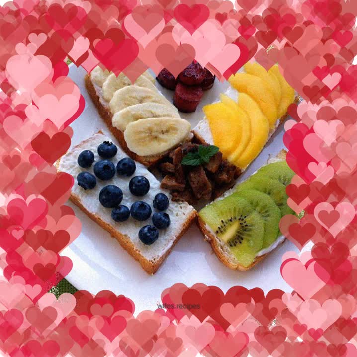 Assorted fruits with toast