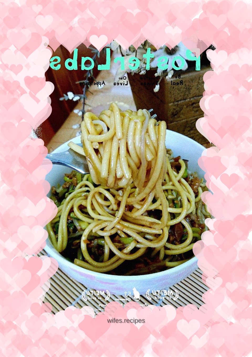 Cold noodles with mushroom meat sauce