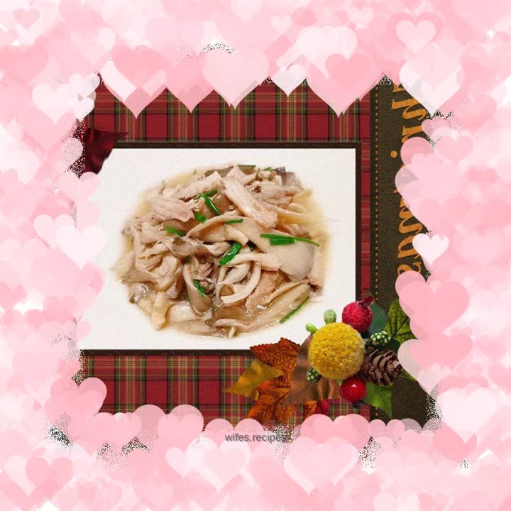 Stir-fried oyster mushrooms with meat