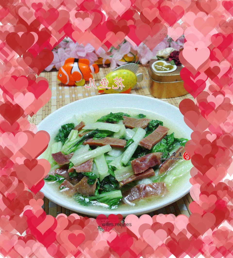 Stir-fried cabbage with refined ham