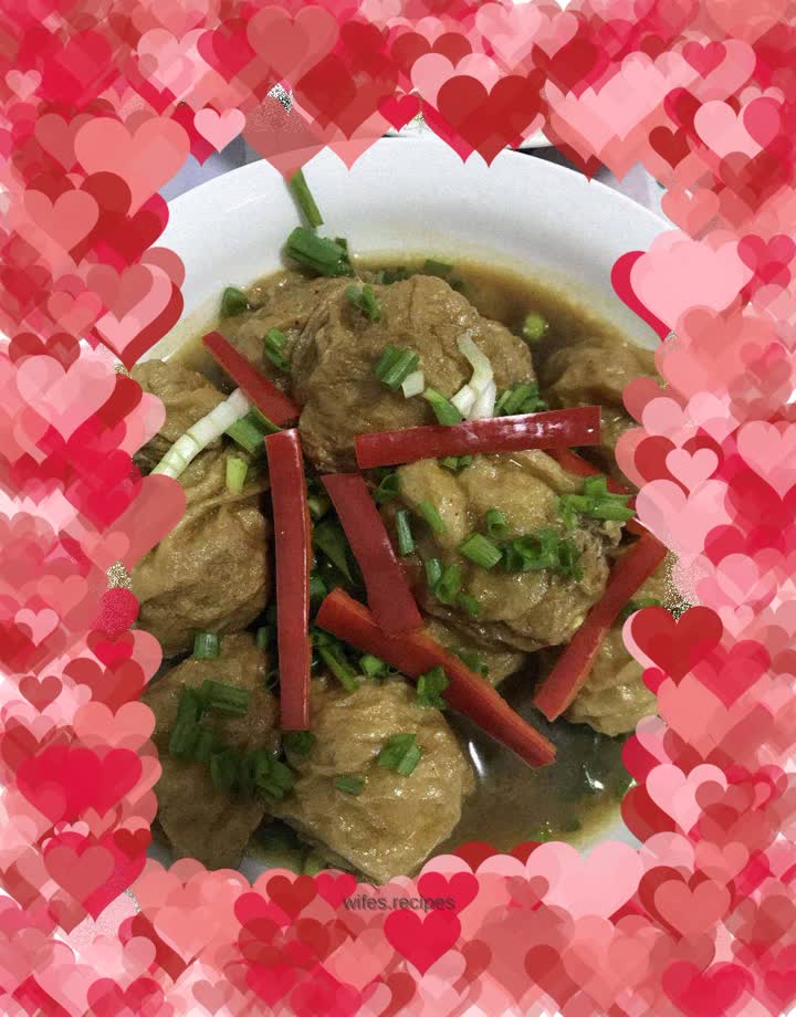 Oily gluten stuffed meat