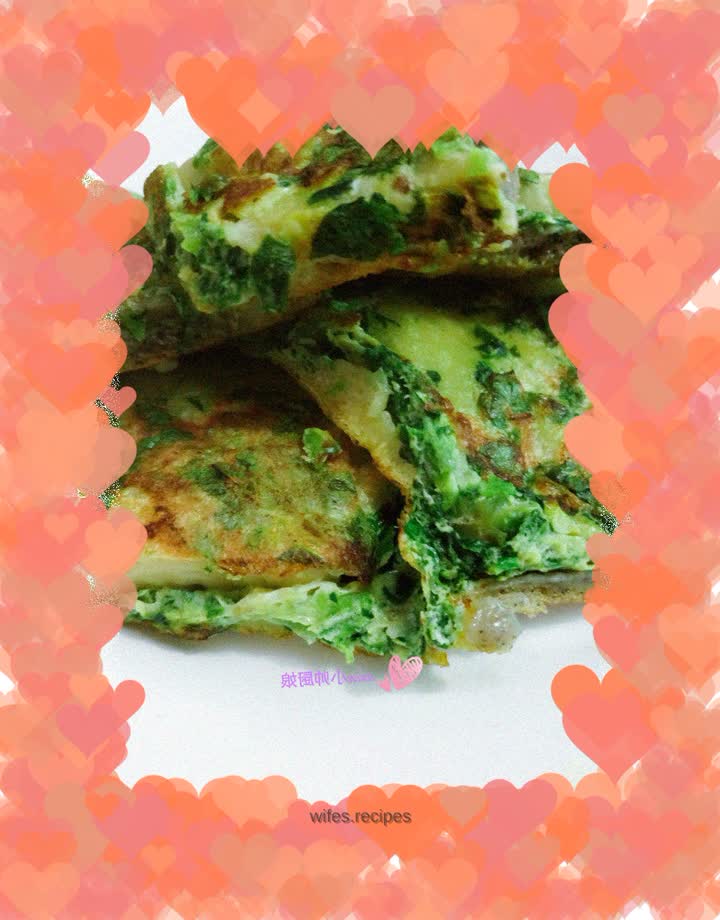 Nutritious breakfast~Spinach omelette and steamed bun slices