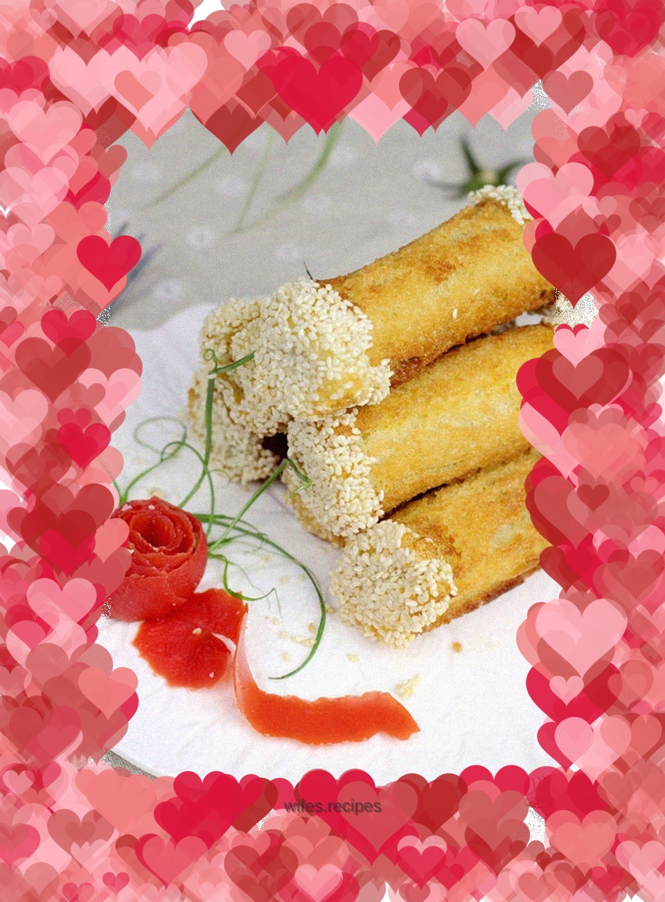 Delicious after-dinner dessert that is both delicious and delicious---sesame and taro rolls