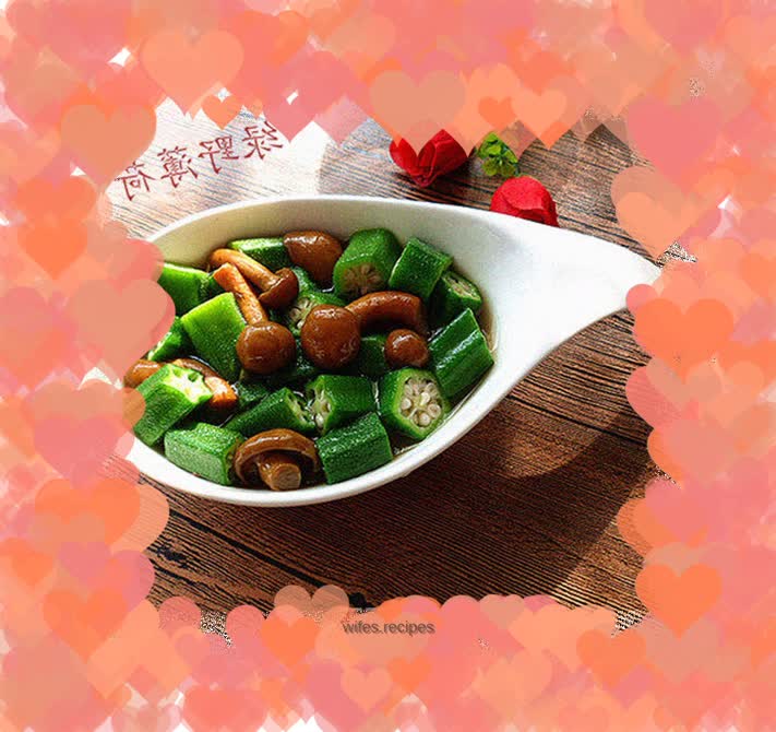 Okra slider mushrooms in oyster sauce