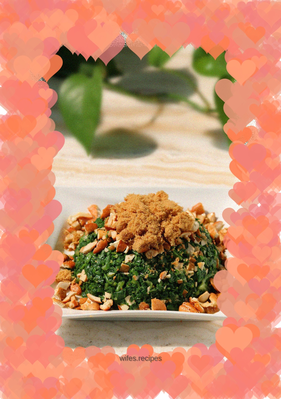 Shepherd's Purse, Pork Floss and Cashew Nuts