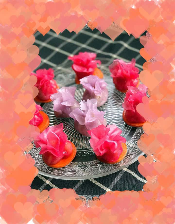 Two-color crystal shrimp dumplings