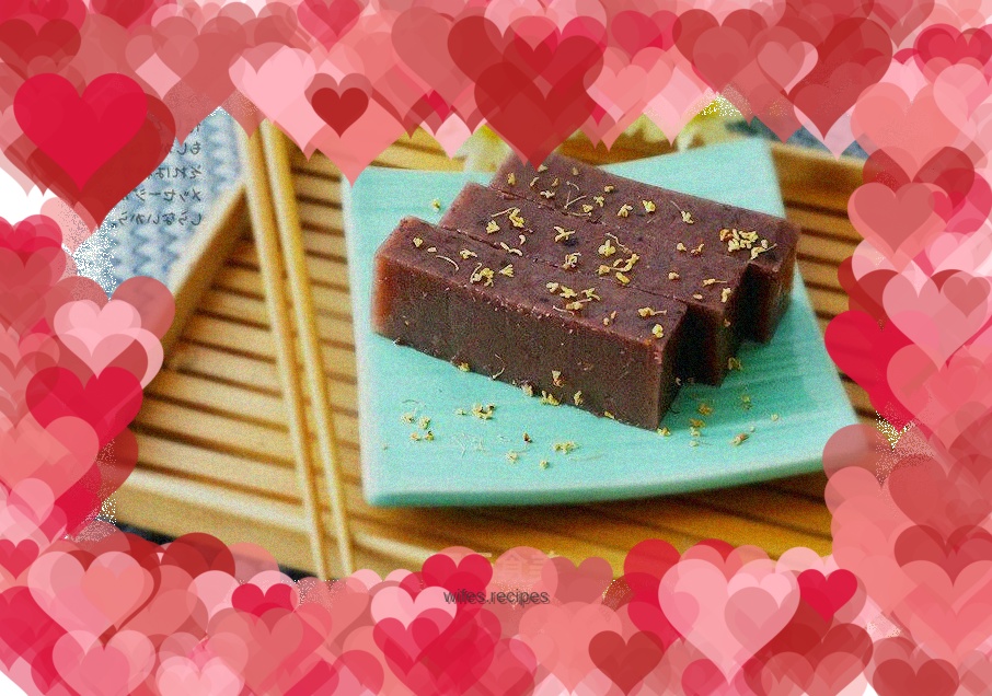 Osmanthus and red bean yokan