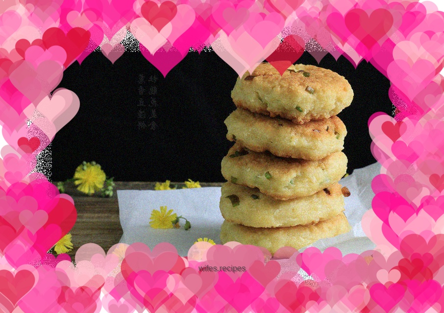 Scallion-flavored bean dregs cake