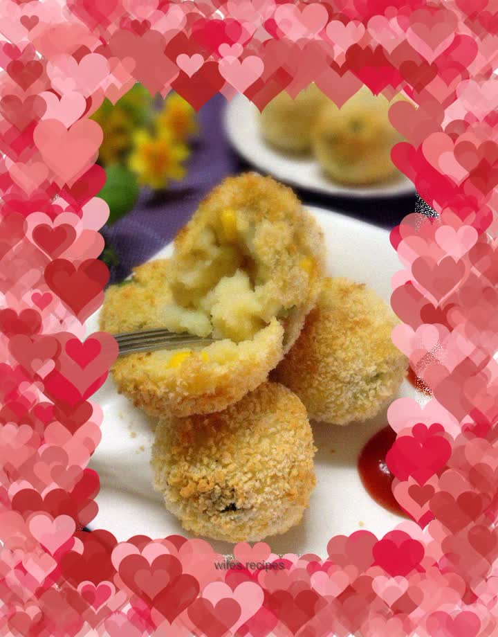 Oil-free version of golden potato balls