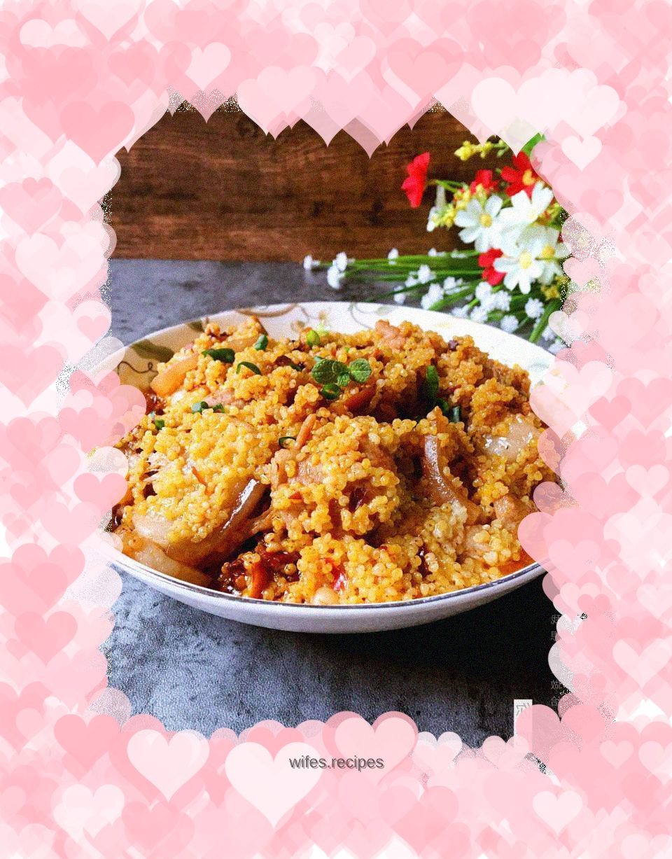 Steamed pork with glutinous millet