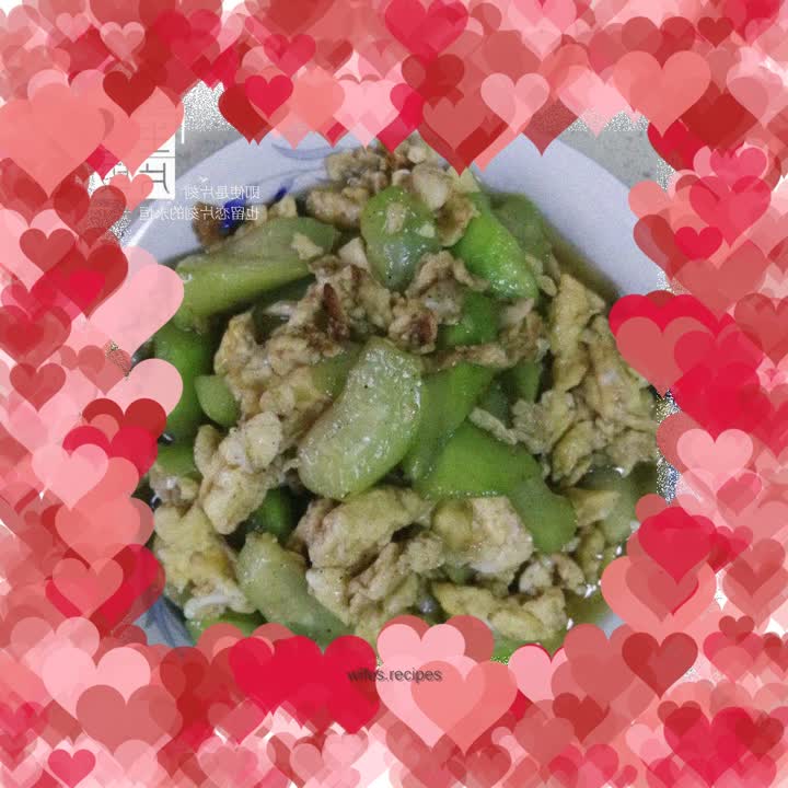 Scrambled eggs with loofah