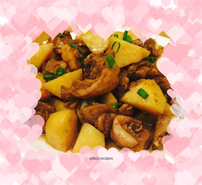 Chicken nuggets stewed with potatoes