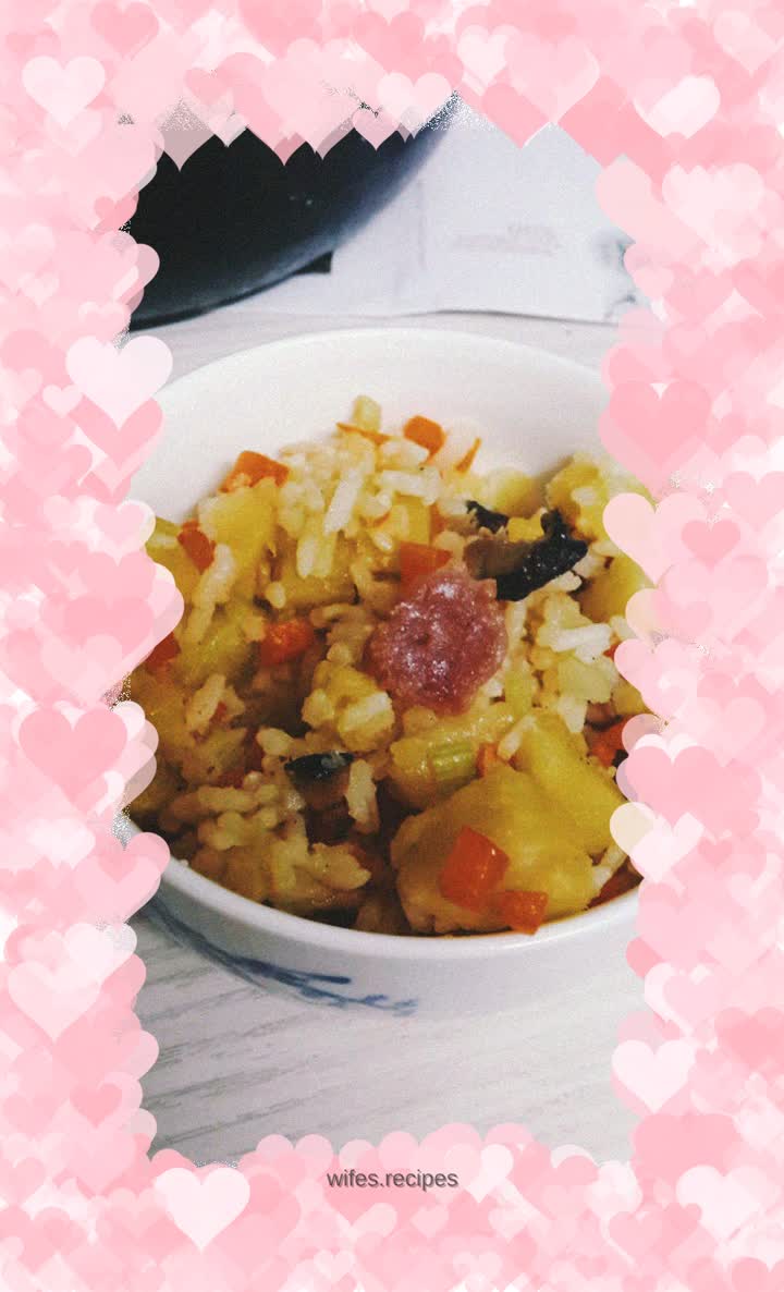 Sausage, Potato and Mushroom Rice