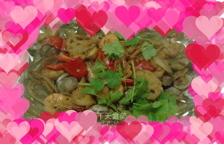 Tin foil baked seafood