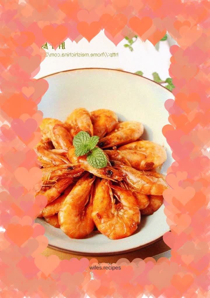 Stir-fried shrimps with bean paste