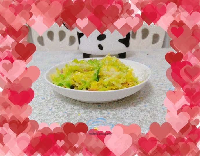 Stir-fried cabbage with bacon