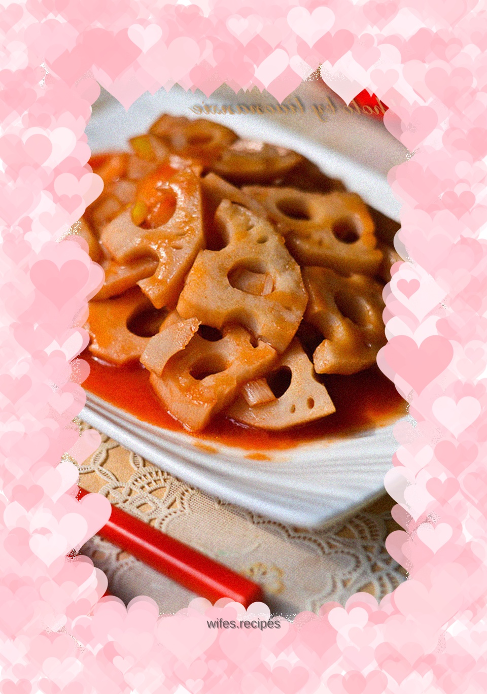Lotus root with tomato sauce