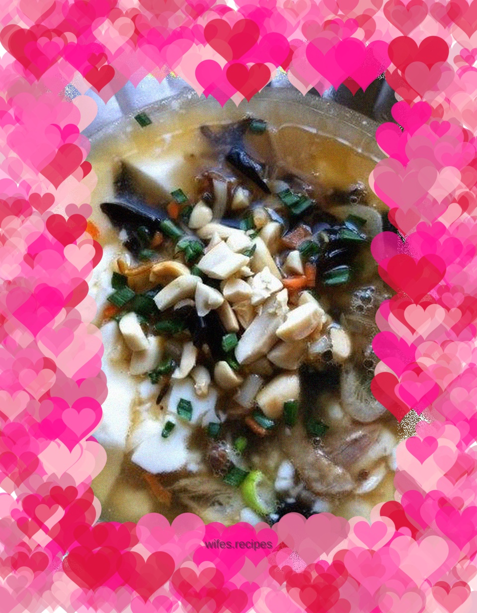 Today's breakfast - homemade tofu + pancake fruit