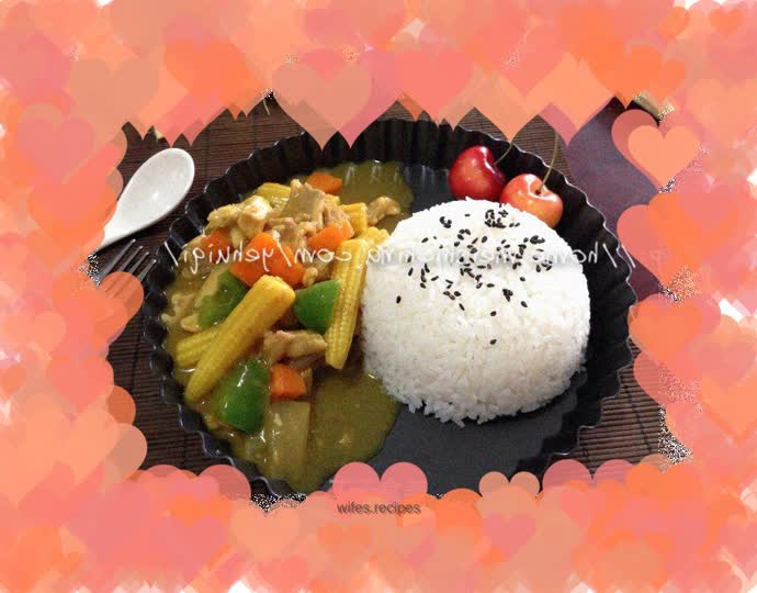 Fresh and rich taste----[Corn Bamboo Shoots Curry Chicken]