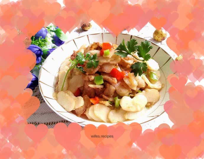 Stir-fried water chestnuts with pork belly