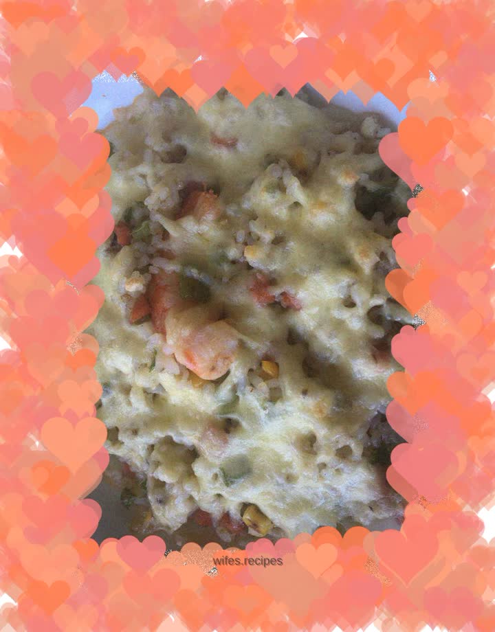 Corn and ham baked rice