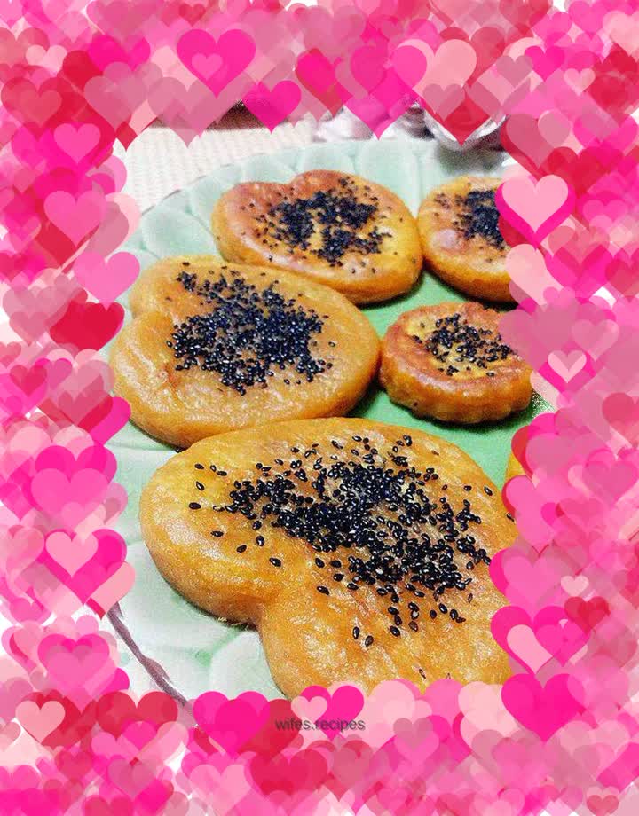 Milky Sweet Potato Cake with Cheese Heart