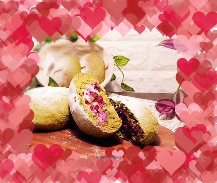 Blueberry cheese matcha whole wheat buns