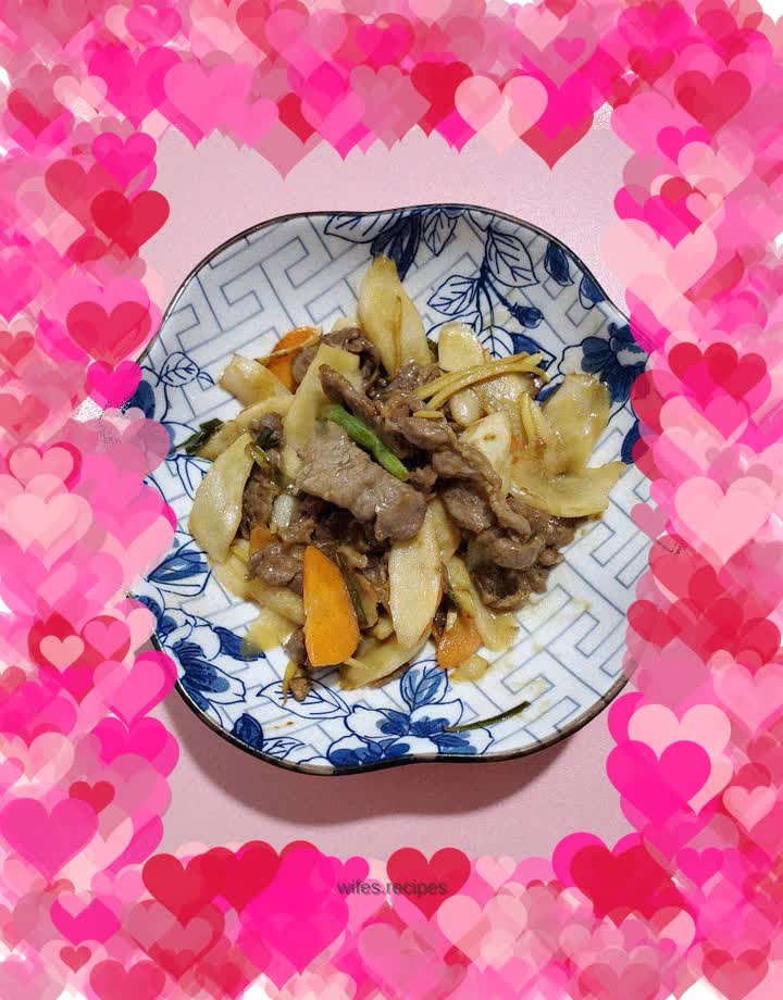 Stir-fried beef with pickled ginger