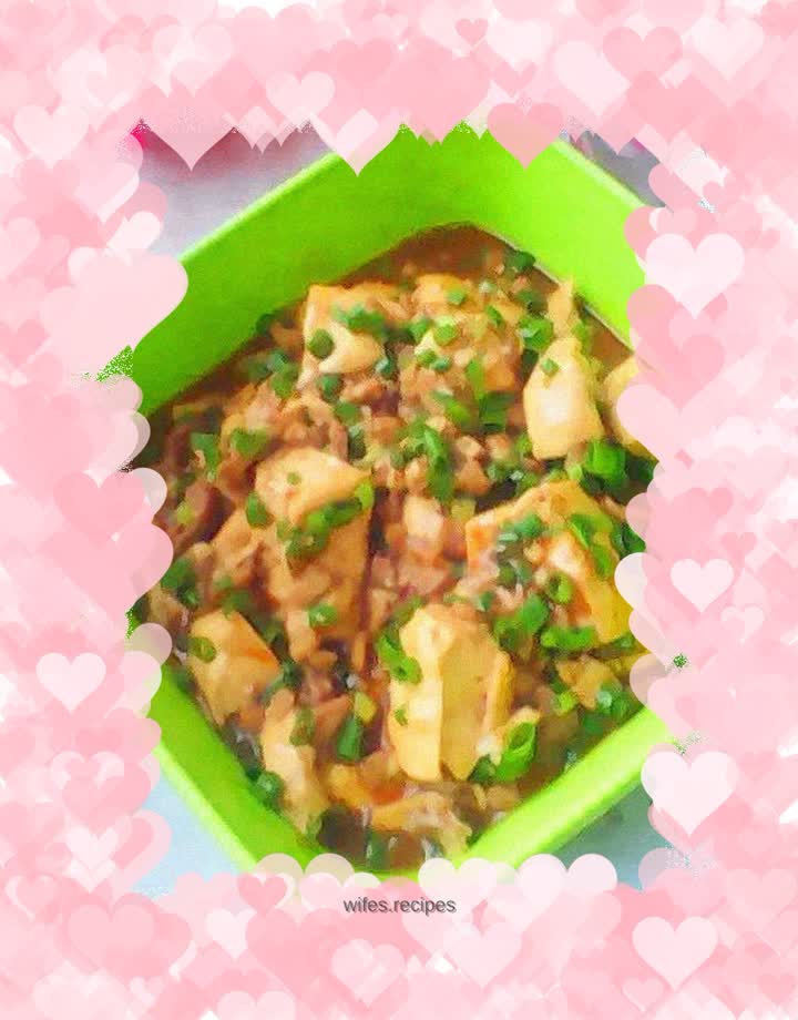 Braised tofu with diced pork