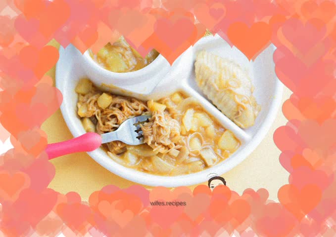 Curry chicken wing noodles for 12 months and above