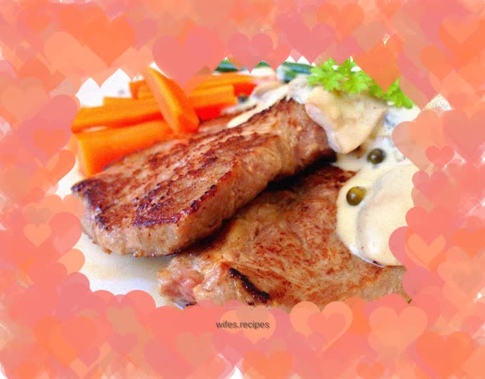Snowflake Steak with Green Pepper Mushroom Sauce