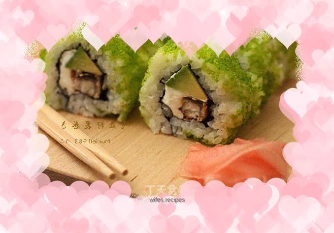 Flying fish roe flip sushi