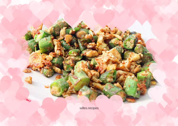 Okra scrambled eggs