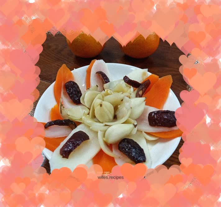 Steamed Carrots, Yams and Fresh Lily