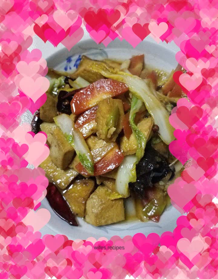 Braised tofu with baby cabbage