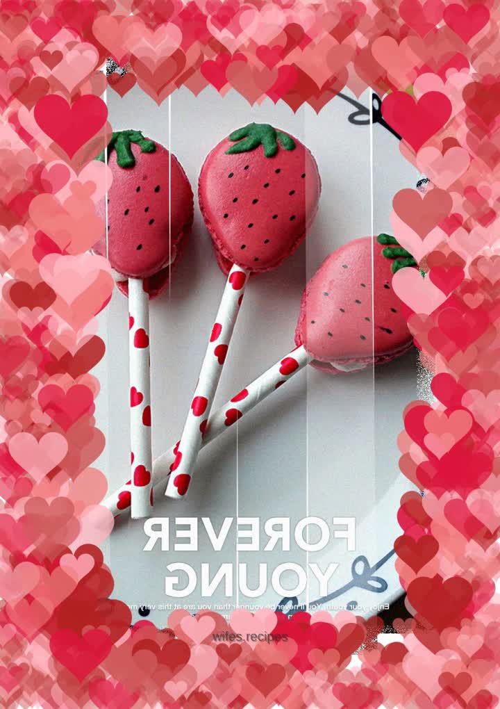 Strawberry Macaron Lollipop