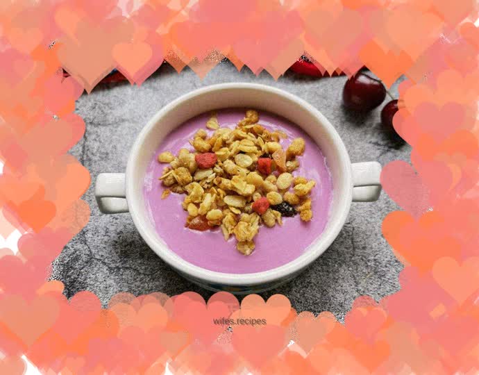 Fruit Cereal Purple Sweet Potato Yogurt