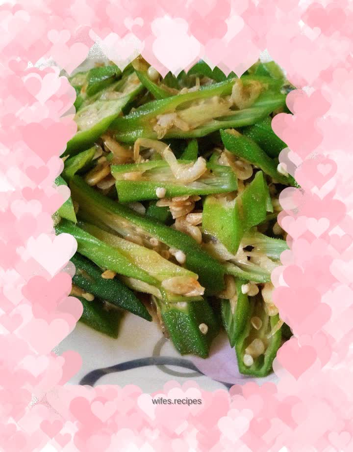 Fried Okra with Shrimp Skin