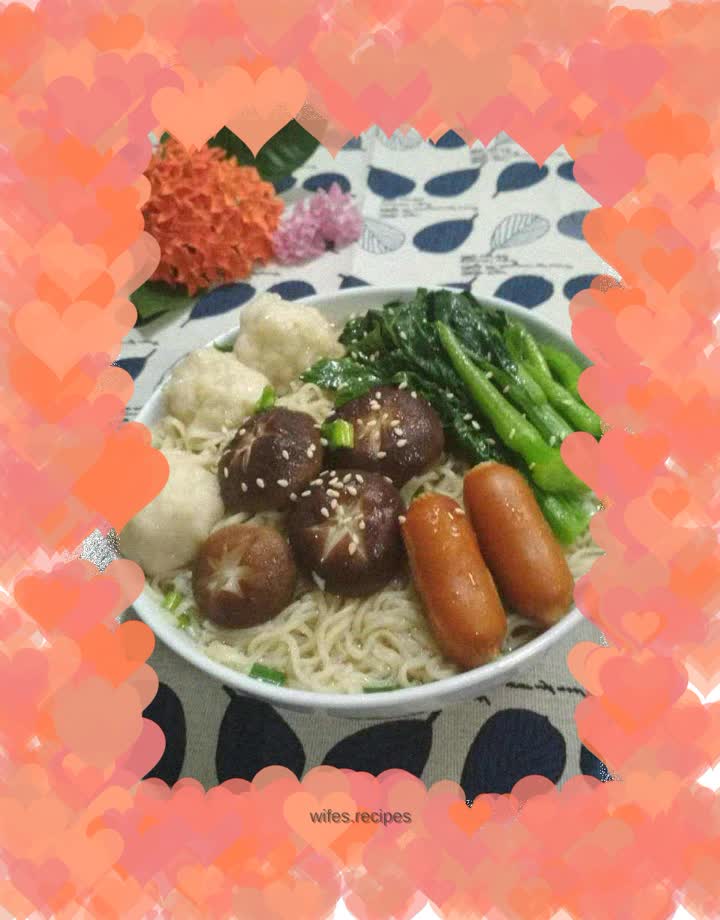 Mushroom Sausage Ball Noodles