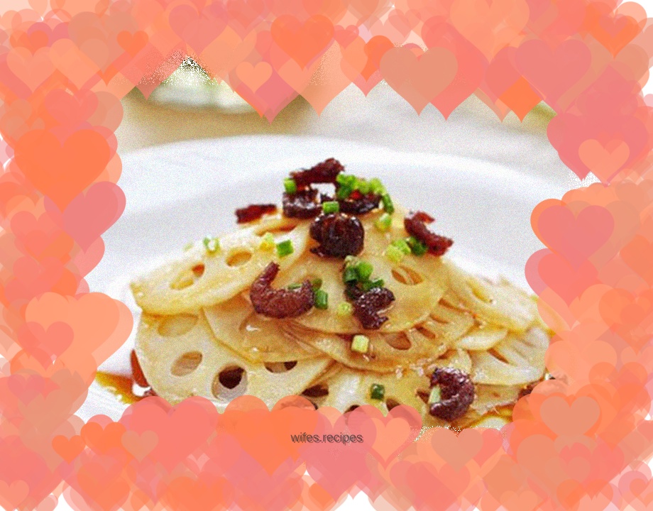 Innovative scallion oil and lotus root slices