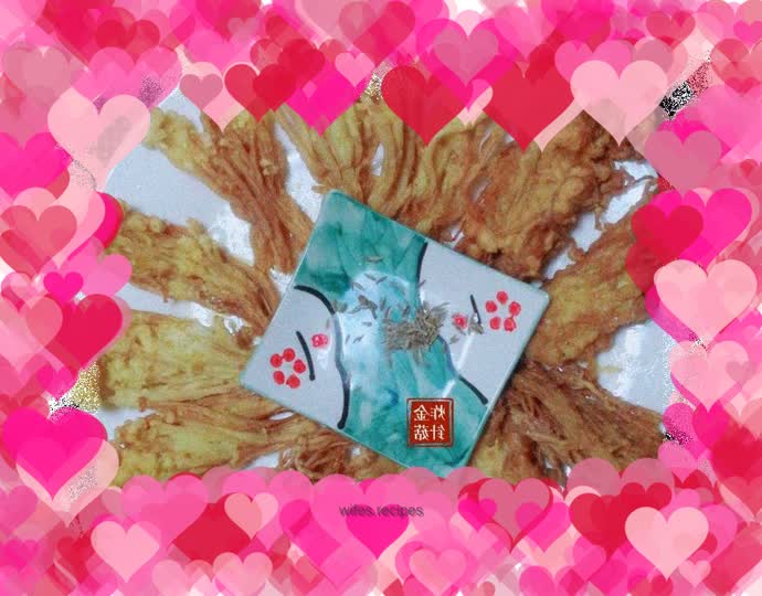 Fried Enoki Mushrooms