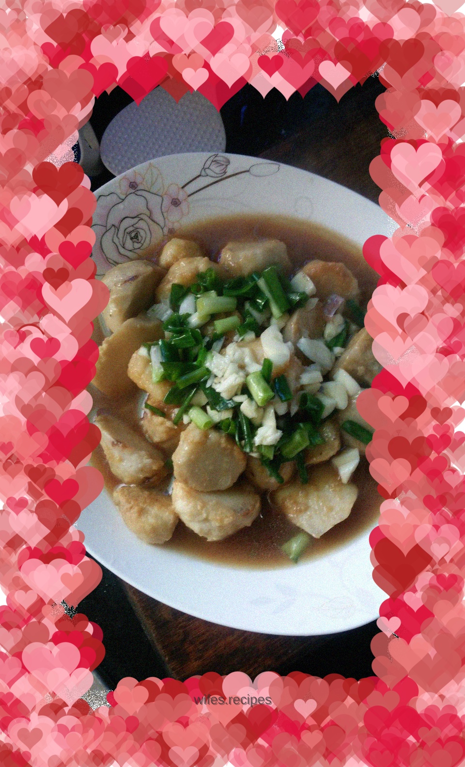 Scallion oil and taro seeds