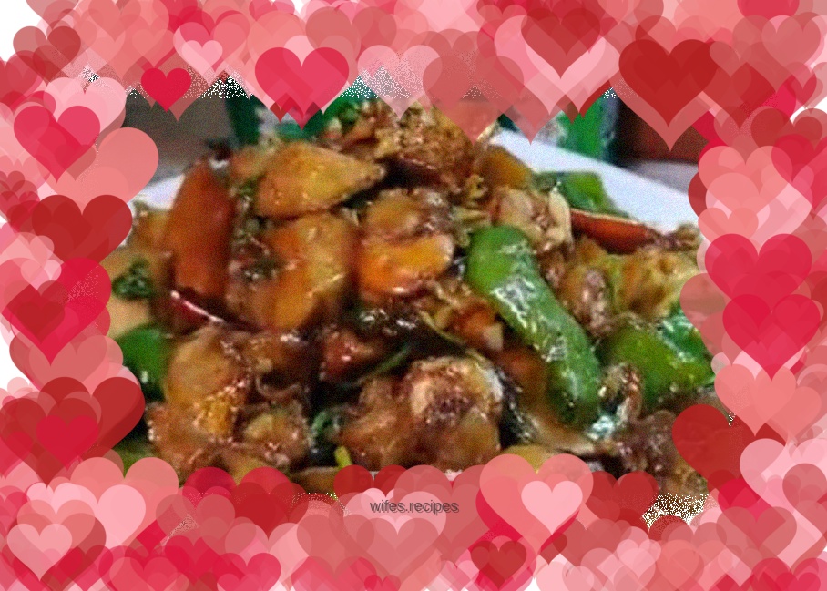 Stir-fried king oyster mushrooms with scallop meat