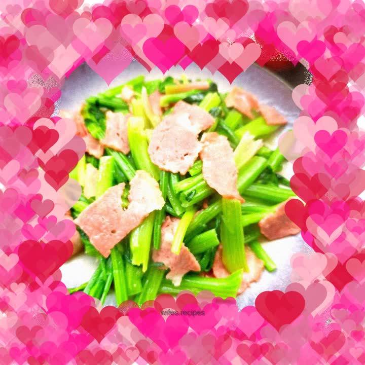 Stir-fried Spinach Stems with Bacon