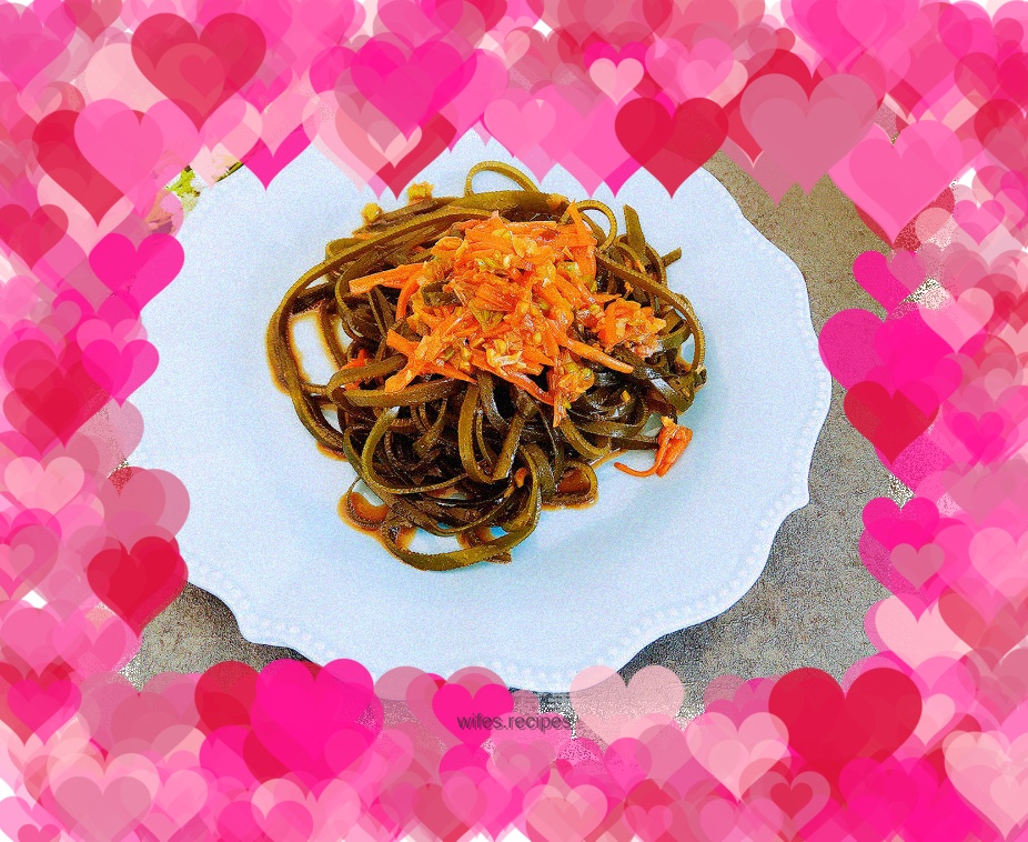 Mixed with shredded kelp