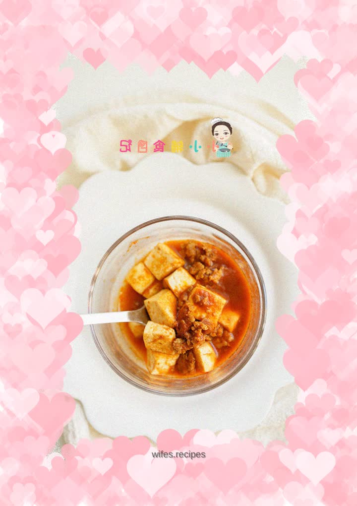 Tofu with minced pork and tomato sauce