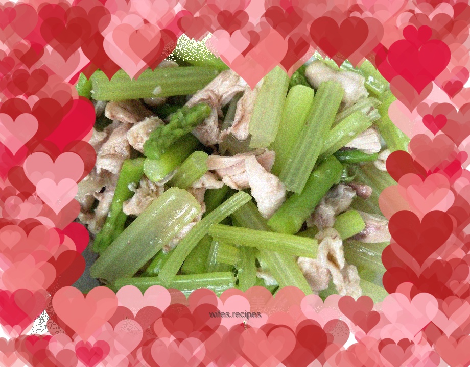 Shredded Chicken, Asparagus and Celery