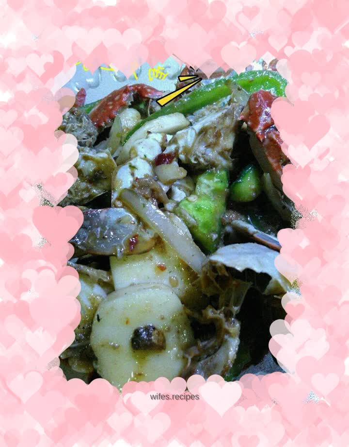 Spicy crab fried rice cake