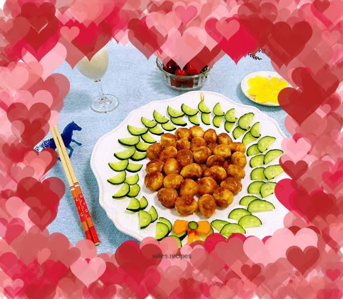 Tiger skin fermented bean curd and quail eggs